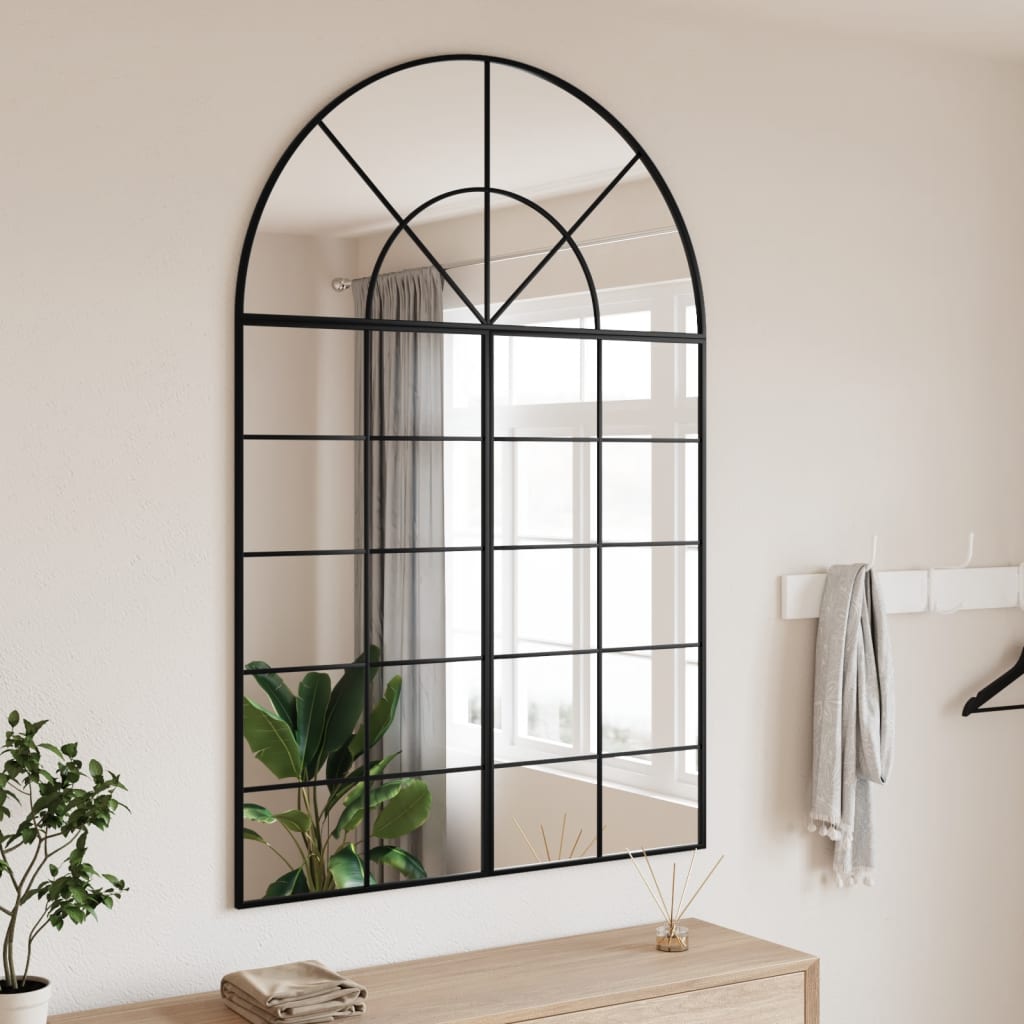 Wall Mirror Black Arch Iron